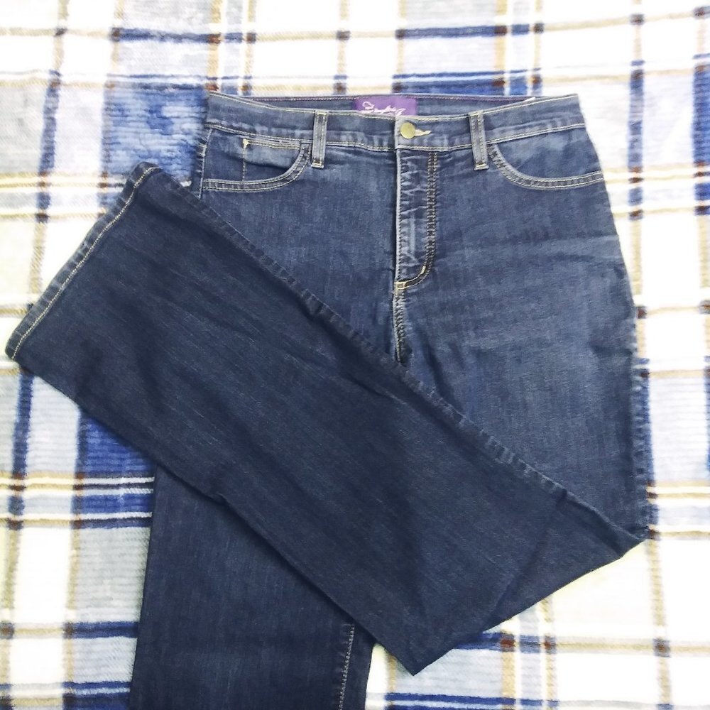 NYDJ - Bead Embellished Wide Leg Jeans Size 8